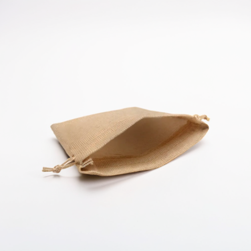 Open View of Linen Jute Drawstring Bag