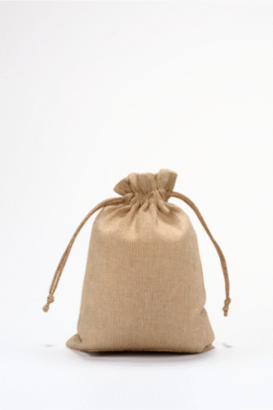 Plain Linen Jute Drawstring Bag